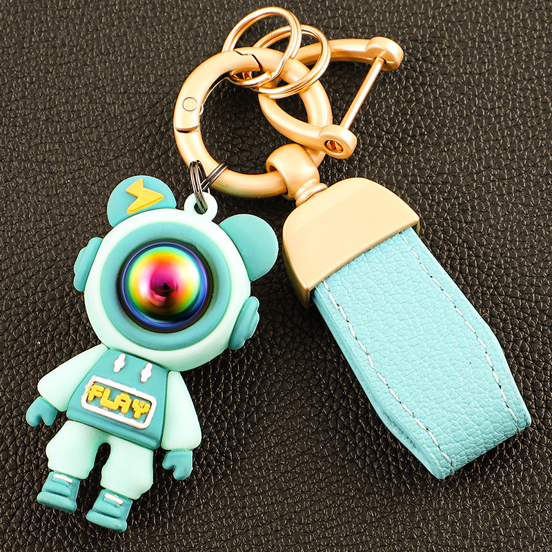 Llavero de oso de alta gama en el extranjero, colgante de llave de pareja, cuerda de mano de cuero, hebilla de metal duradera, hombre de comercio electrónico de Amazon