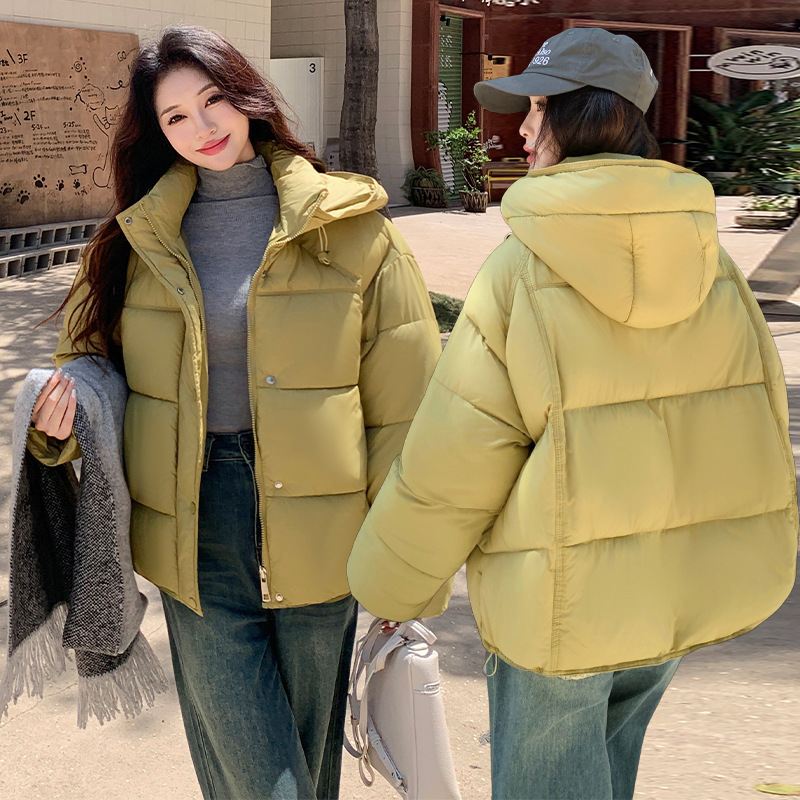 2025, invierno nuevo estilo coreano suelto femenino delgado exterior pequeño alto abrigo corto caliente moda