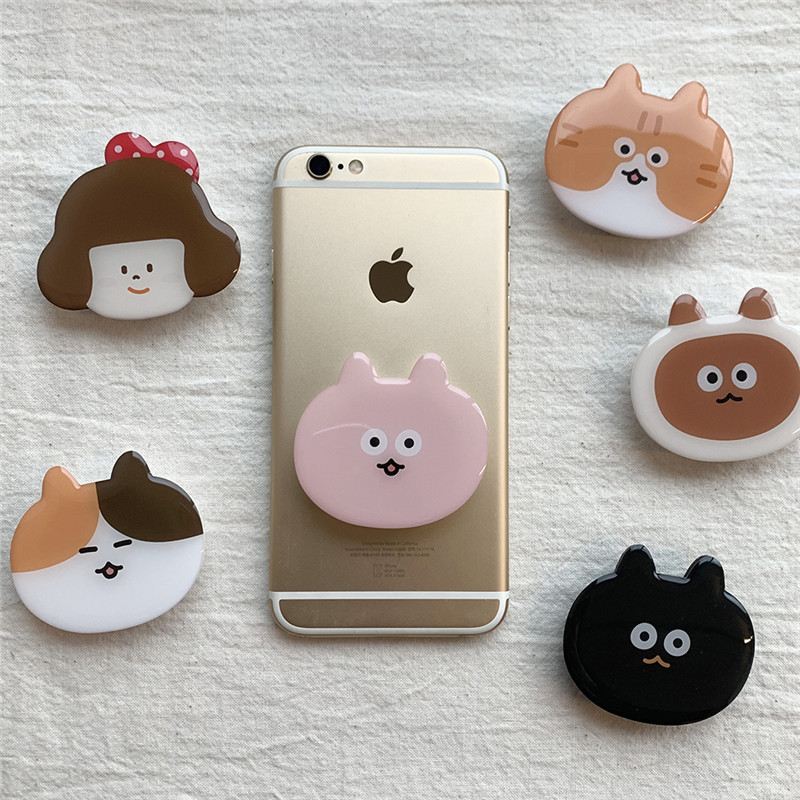 INS estilo lindo gato retráctil plegable de dibujos animados teléfono móvil plegable soporte epoxi acrílico airbag soporte