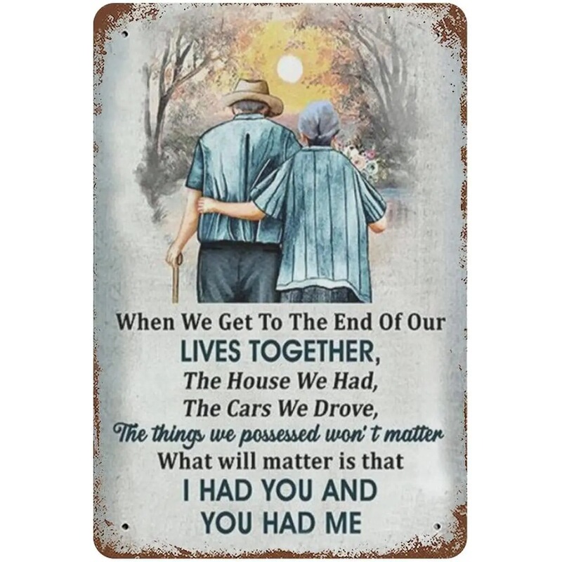 Vintage Metal Tin Sign Gift for My Wife Couple Wife from Husband Old Couple Gift Valentine's Day
