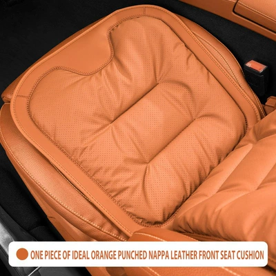 Pad, Soft and Comfortable for, Seat cushion, seat cover - ideal-orange-napa-perforated-breathable-front-seat-cushion-1-piece