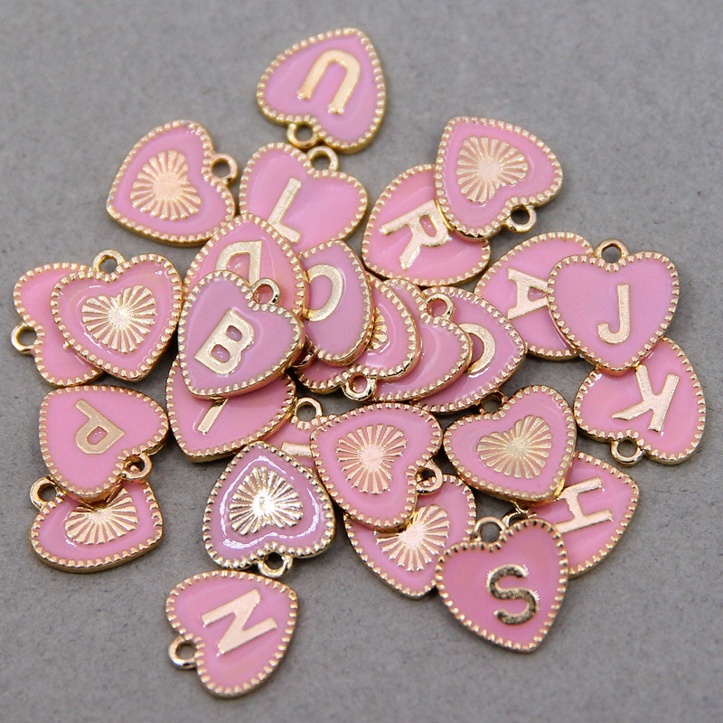 1 Set Quantity 1 Set Alloy Letter Heart Shape Pendant