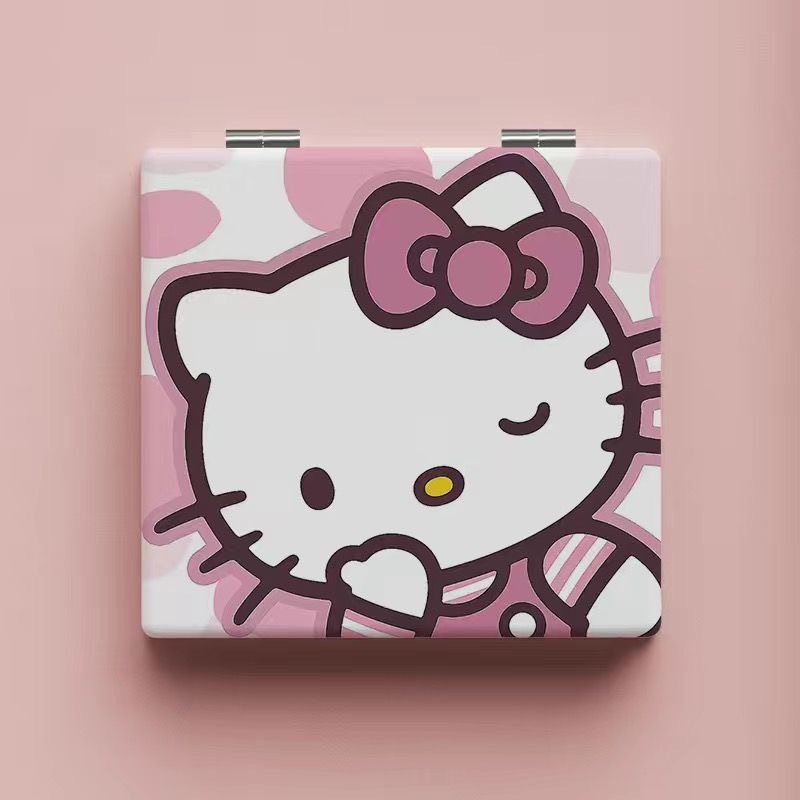 Lindo espejo pequeño Sanrio Kulomi espejo de maquillaje portátil de alto valor espejo de maquillaje portátil dormitorio de estudiantes espejo de maquillaje plegable