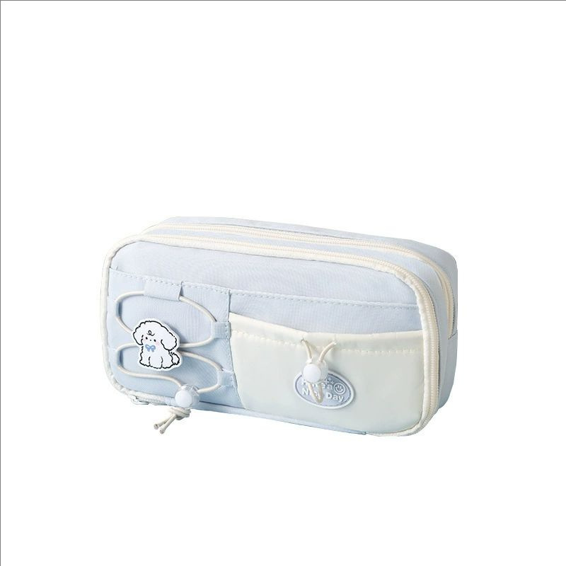 Estuche para lápices azul con leche de sal marina, bolsa de papelería para niñas de gran capacidad, caja de lápices para estudiantes y niños de estilo de alto valor, juego de papelería image 5