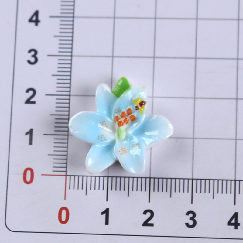 彩色百合花卡通diy饰品配件奶油胶树脂小配件手工发夹材料包批发|undefined