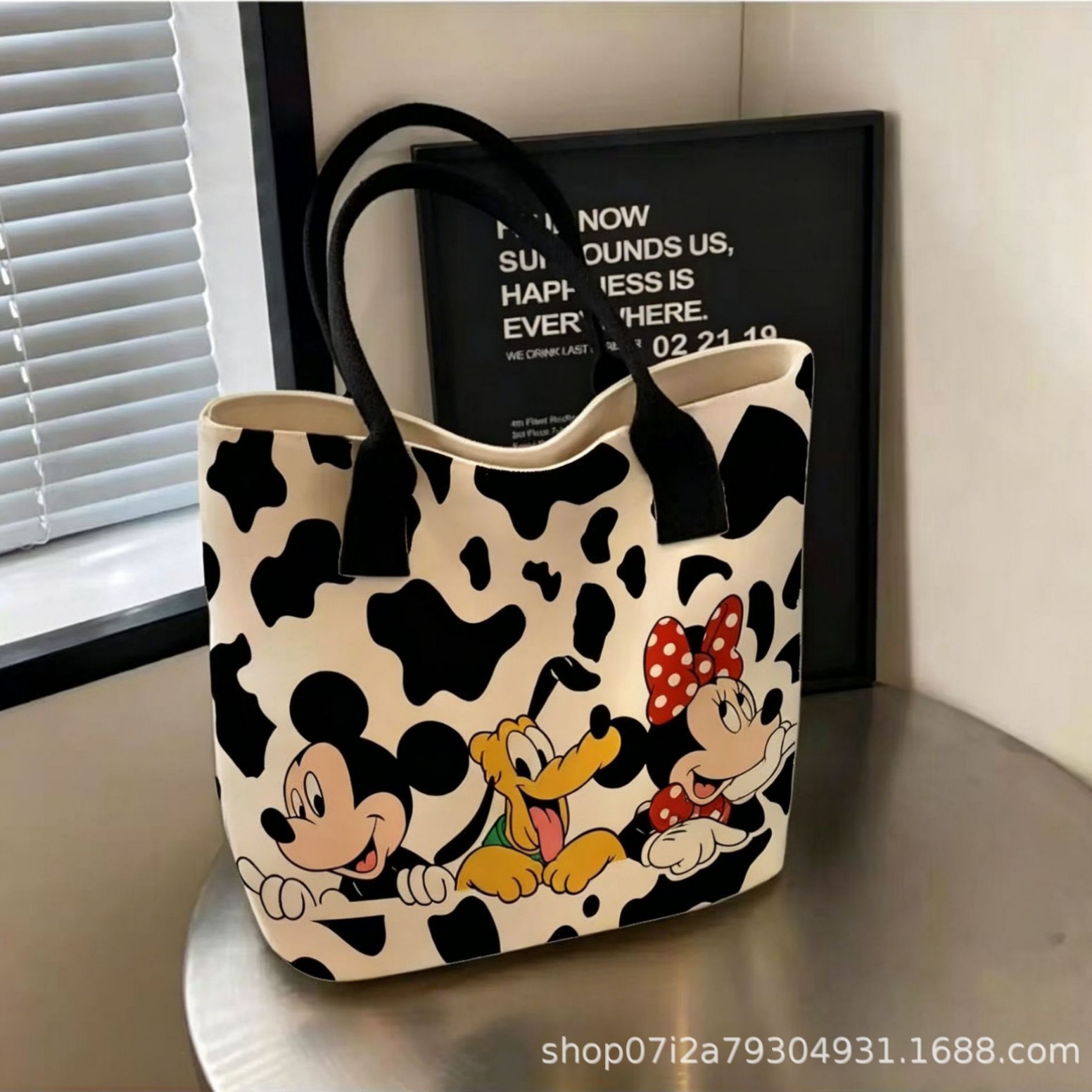 Cross-Border Fashion Cartoon Canvas Bag for Women 2025 New Large-Capacity Commuter Casual Versatile Shoulder Tote Bag