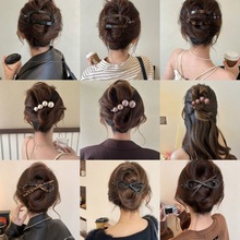 2025新款高级气质椭圆发夹女后脑勺一字扭扭夹盘发器发量多发饰