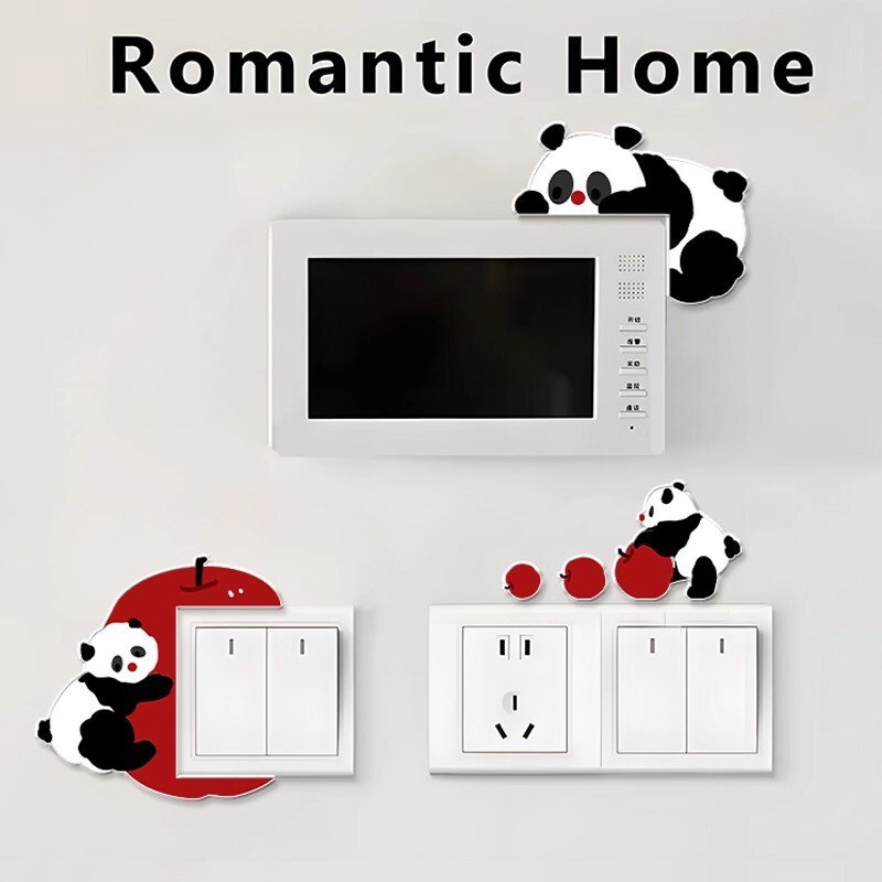 Living Room Switch Sticker Panda Sticker Waterproof Switch Frame Cover Anti-Dirty Socket Protective Cover Acrylic Decorative Wall Sticker Living Room Switch Sticker Panda Sticker Waterproof Switch Frame Cover Anti-Dirty Socket Protective Cover Acrylic Decorative Wall Sticker