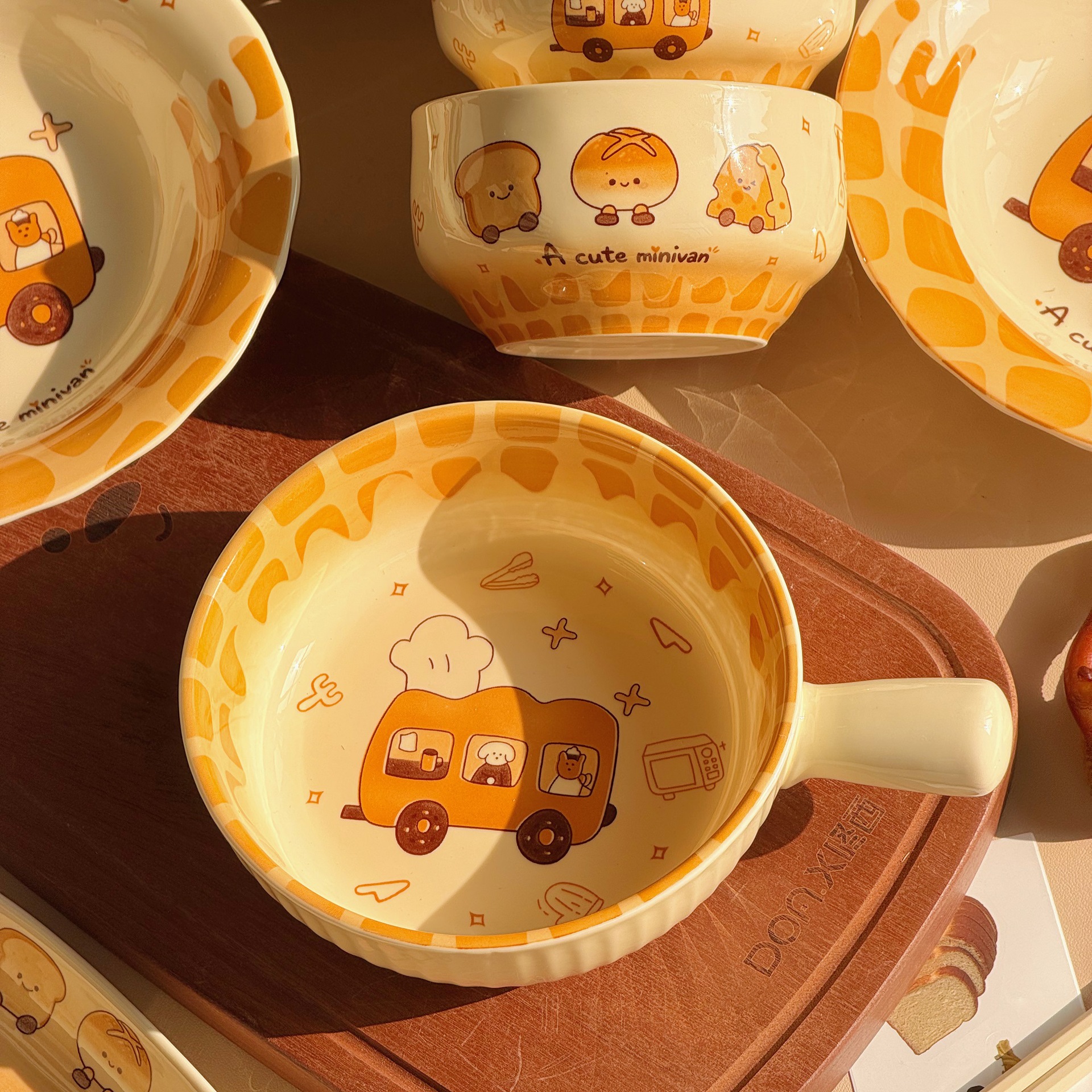 Toast Xiaoba Ceramic Tableware Set High-value Aesthetic Home Use...