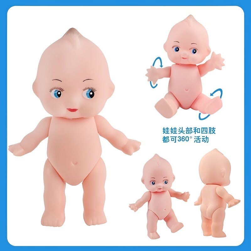 Aliexpress Cross-Border Popular Three-Haired Vinyl Doll Simulation Baby Doll Heavy Body Children's Play House Doll Aliexpress Cross-Border Popular Three-Haired Vinyl Doll Simulation Baby Doll Heavy Body Children's Play House Doll