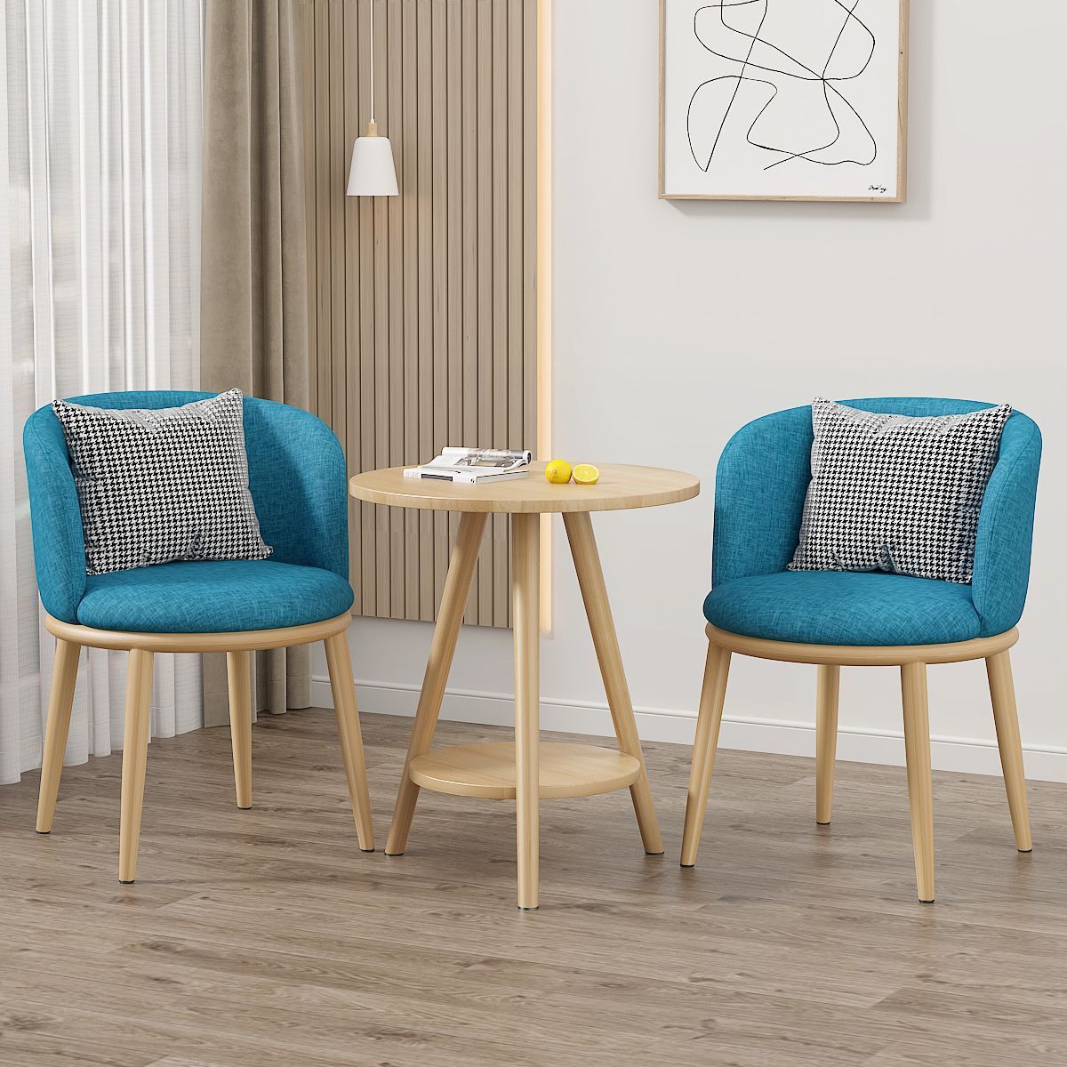 Balcón mesa y silla de ocio sala de estar combinación de mesa y silla de té de lujo ligero B & B Hotel Negociación Juego de tres piezas de mesa y silla de celebridades de Internet