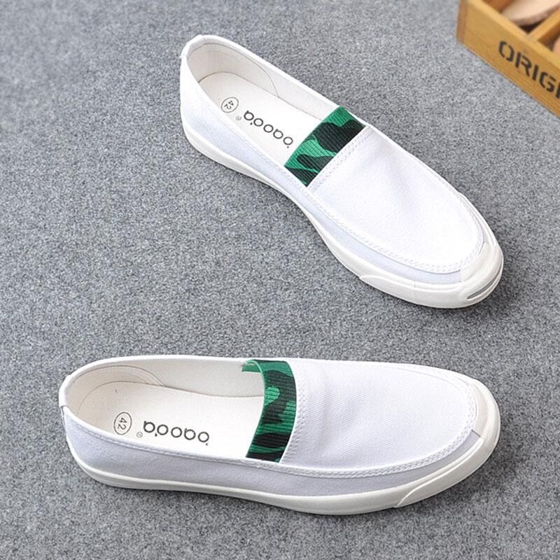 Men's Canvas Shoes, White Shoes, Men's Korean Style Casual Men's Shoes, Lazy Shoes, Trendy Sneakers, Versatile Slip-On Shoes for Men Men's Canvas Shoes, White Shoes, Men's Korean Style Casual Men's Shoes, Lazy Shoes, Trendy Sneakers, Versatile Slip-On Shoes for Men