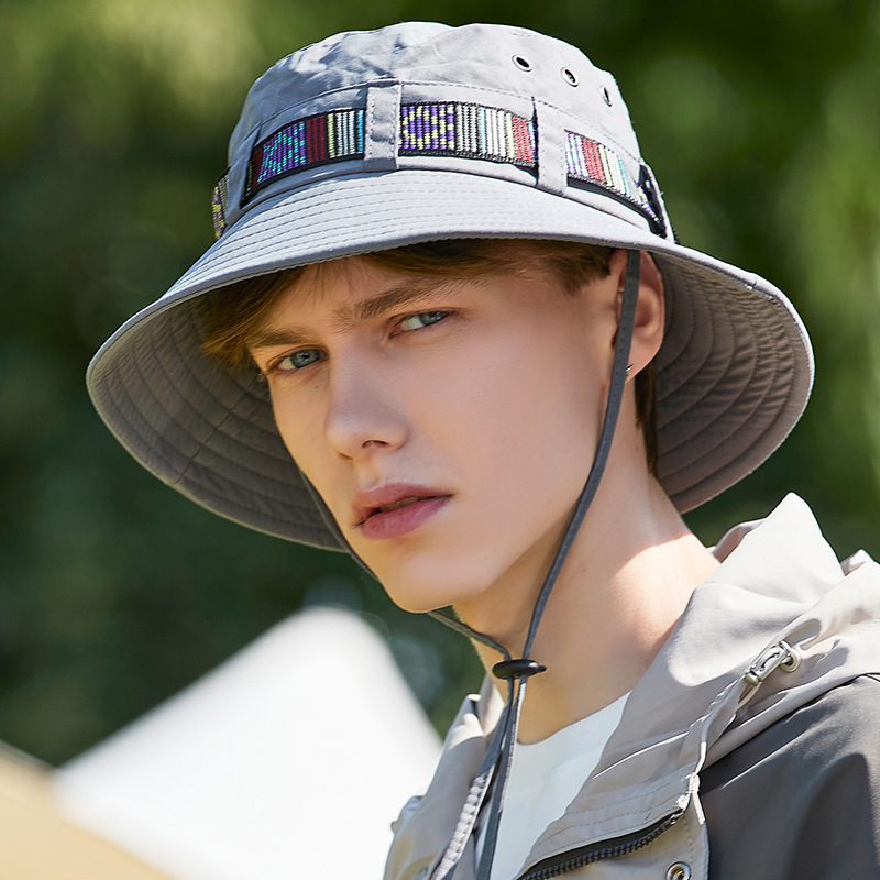 Chapeau d'alpinisme avec ruban pour hommes, chapeau de pêcheur Simple, pare-soleil attaché, coupe-vent, nouvelle collection printemps/été_voghion.com