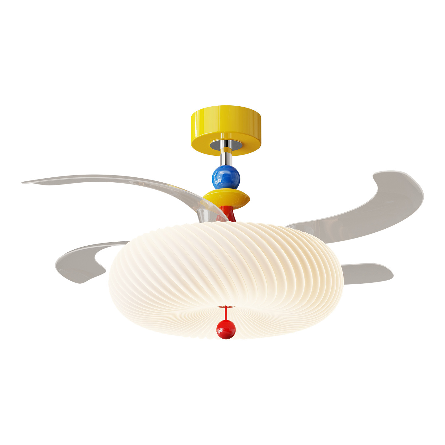 Lámpara de ventilador invisible crema dopamina cálida romántica habitación de niños ventilador invisible luz de techo dormitorio luz de techo 412L