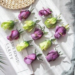 Simulated Rose Rose Head Artificial Flower Wedding Handheld Bouquet Home Background Prop Flower Wall Photography Backdrop MW43626