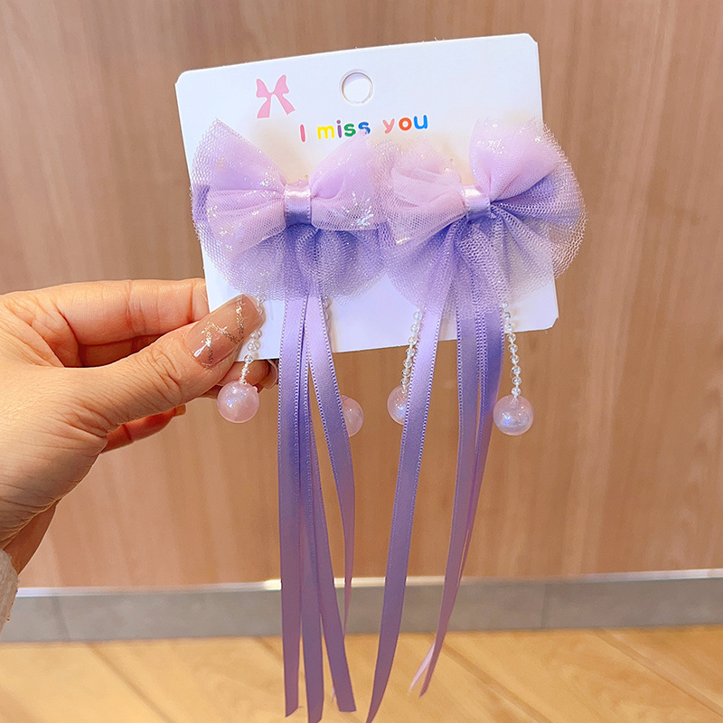 Borla antigua joyería horquilla para niños cinta arco malla trenzada pelo niña bebé lindo joyería al por mayor