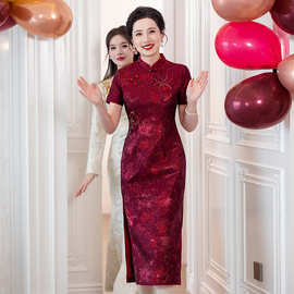 2025春新娘喜婆婆婚宴装礼服小个子高端年轻妈妈婚礼洋气丈母娘