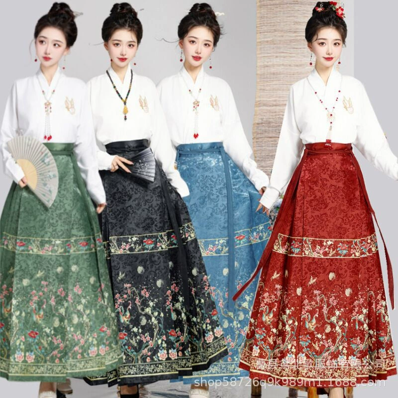 Xunxiang новый тонкий жаккардовый юбка с конским лапшой