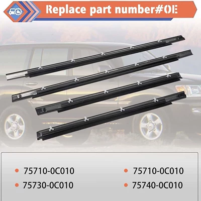 Strip Seal Strip 75710-0C010, Şüşə kənarı xromları/moldingləri