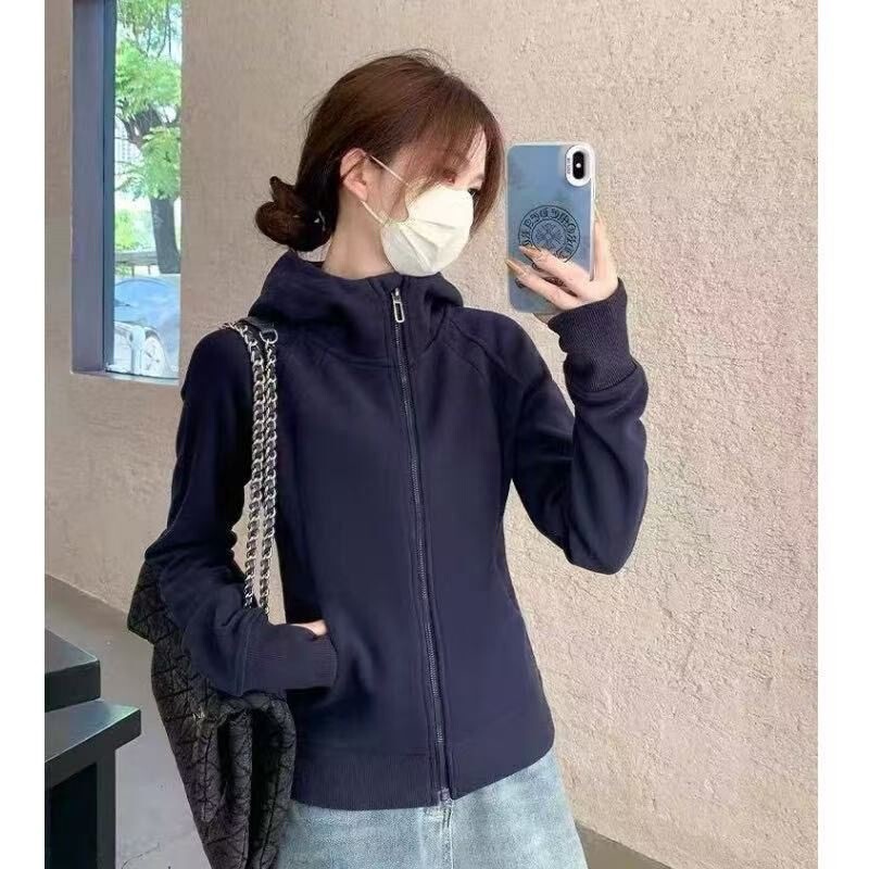 In-Stock Navy Blue Slim-Fit Hooded Sweatshirt Jacket for Women, Autumn 2025 Hot-Selling Zipper Slimming Versatile Export Taiwan In-Stock Navy Blue Slim-Fit Hooded Sweatshirt Jacket for Women, Autumn 2025 Hot-Selling Zipper Slimming Versatile Export Taiwan