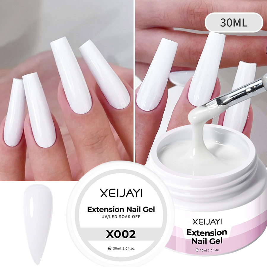 Pegamento de esmalte de uñas al por mayor Poly Gel Crystal pegamento de extensión 30ml pegamento de fototerapia bandeja sin papel Jelly Glue para salón de uñas