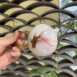 瓷语颠 渡景山房陶瓷白瓷茶壶单个泡茶器茶具家用办公室单壶