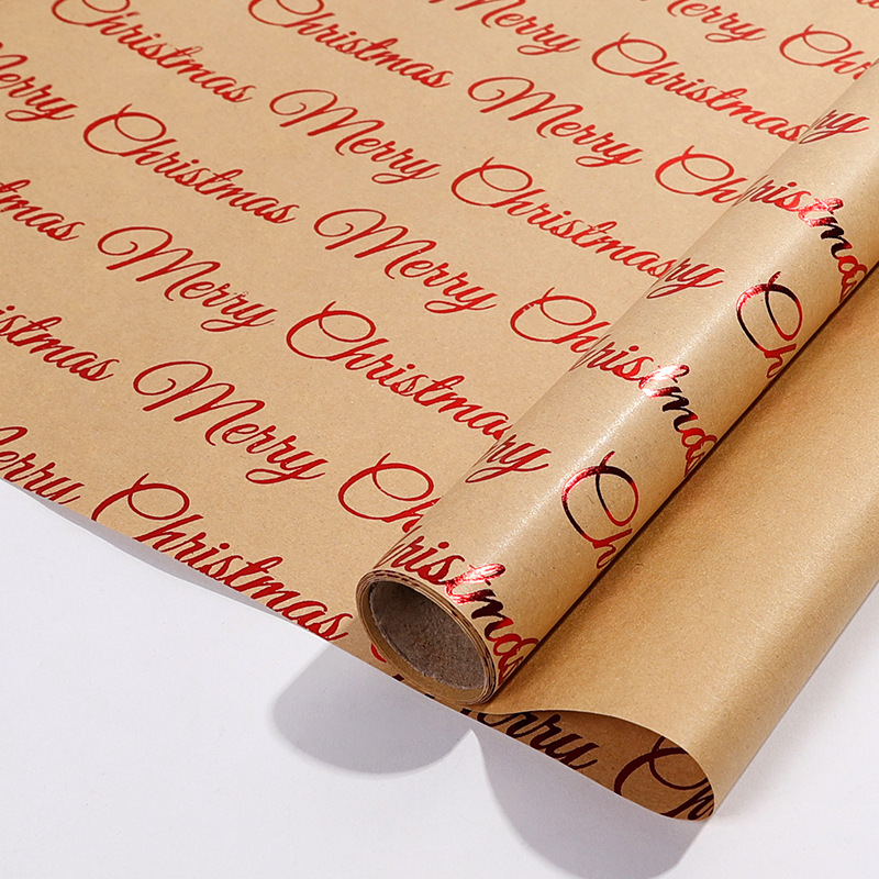 Transfronterizo Amazon kraft papel de embalaje de Navidad estampado punto aleatorio regalo papel de embalaje DIY en stock al por mayor