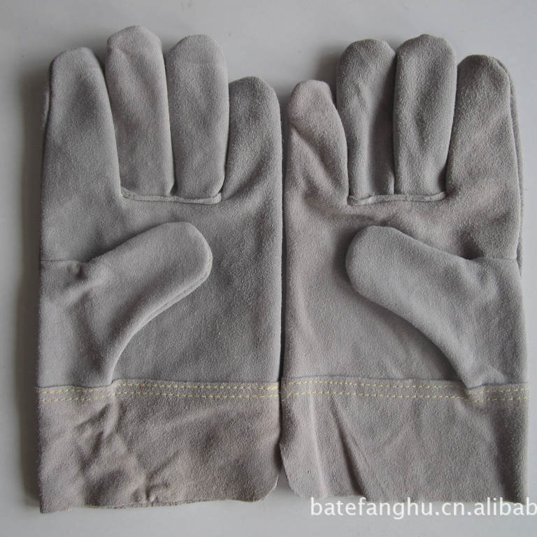 厂家供应短皮单层电焊手套劳保手套 牛皮隔热皮电焊手套焊工专用