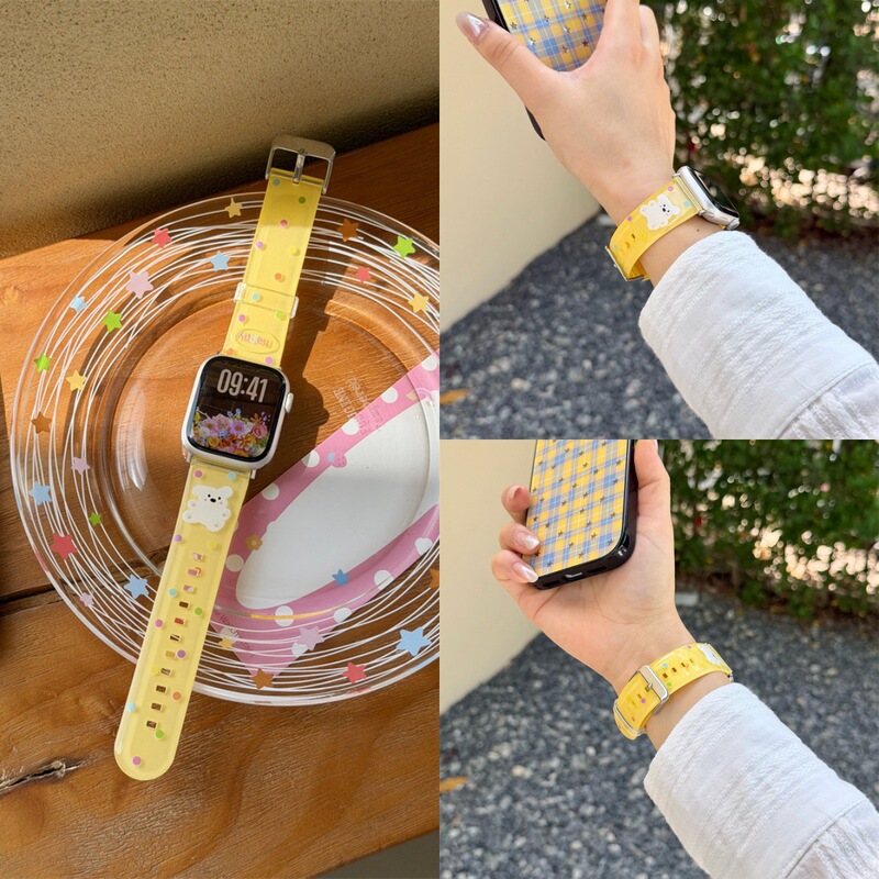 Cute Wave-Point Silicone Watch Strap Suitable for Apple S10 Watch S11Iwatch9 New Model Applewatch8Se Cute Wave-Point Silicone Watch Strap Suitable for Apple S10 Watch S11Iwatch9 New Model Applewatch8Se