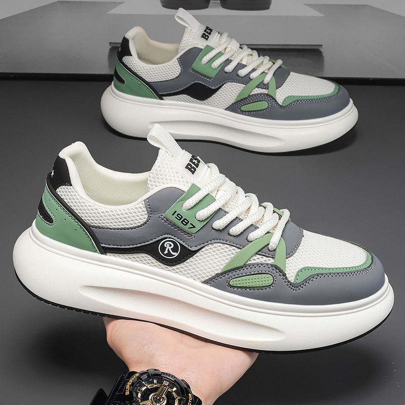 2024 Bărbați de vară respirabil liceu elevi adolescenți plasă anti-miros sport și agrement mic tată alb_voghion.com