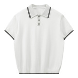 ZF8105-B韩版翻领针织OLO衫老钱风夏季通勤时尚短袖T恤休闲，男装针织衫/毛衣，星座614