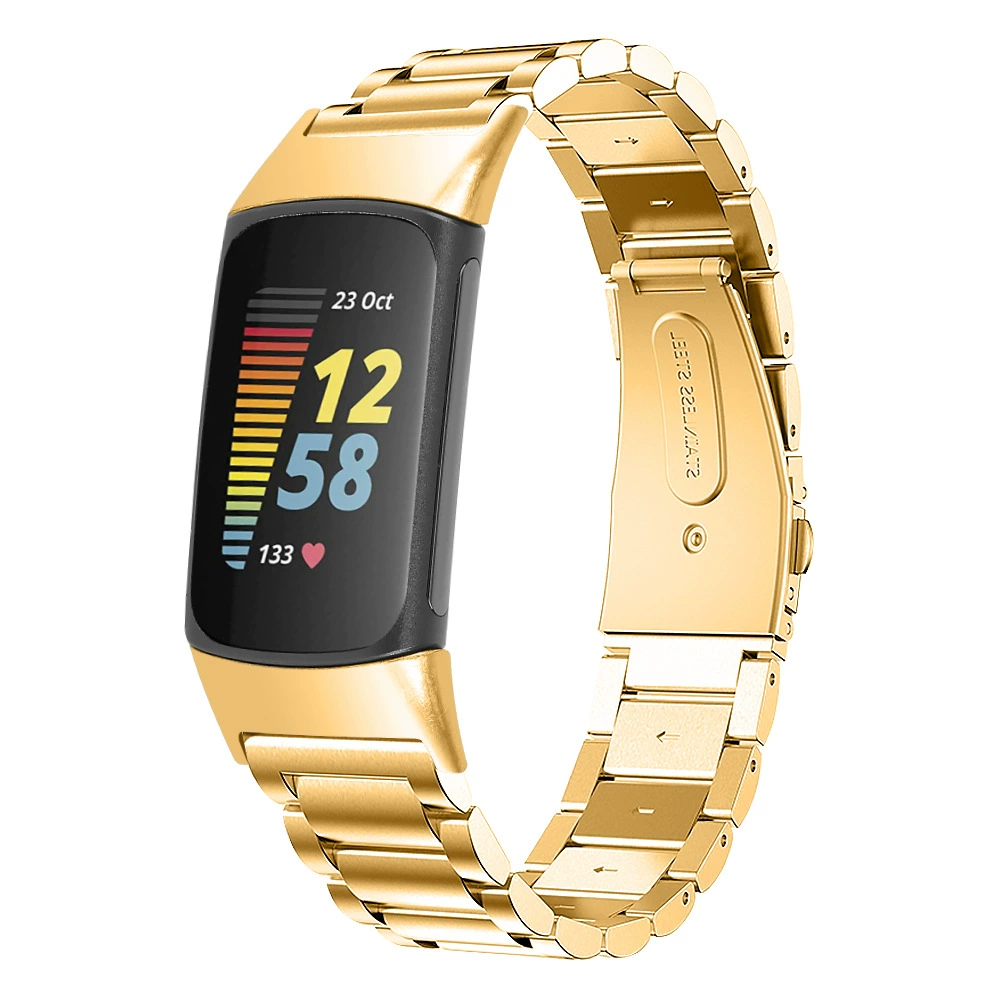 Подходит для Fitbit Charge5 Sanzhu стальной ремешок из нержавеющей стали CHARGE5 драгоценности три металла ремешок