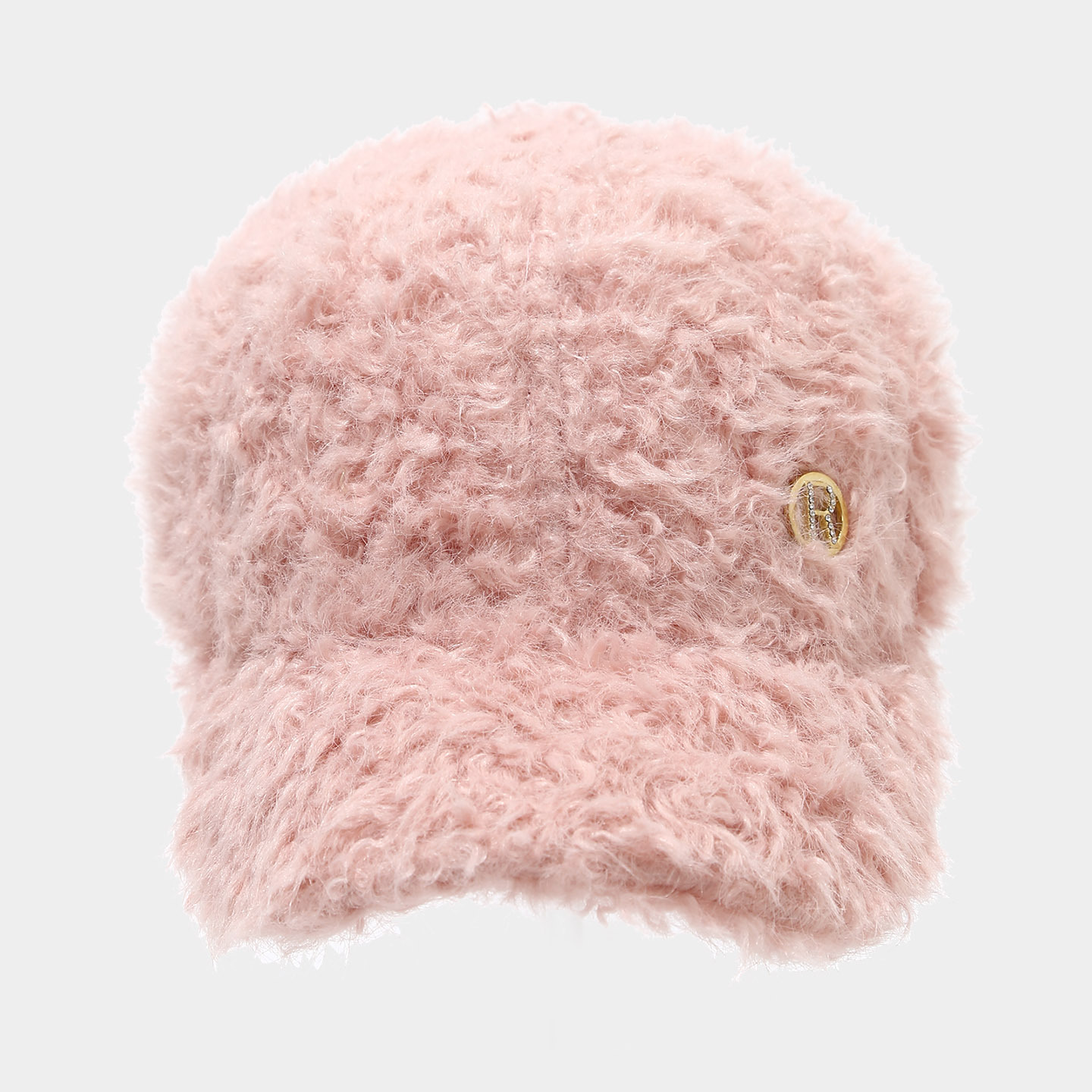 Commerce electrónico transfronterizo nueva letra R engrosada gorra de lengua de lana para mostrar la cara pequeña gorra de béisbol casual de compras de invierno al aire libre