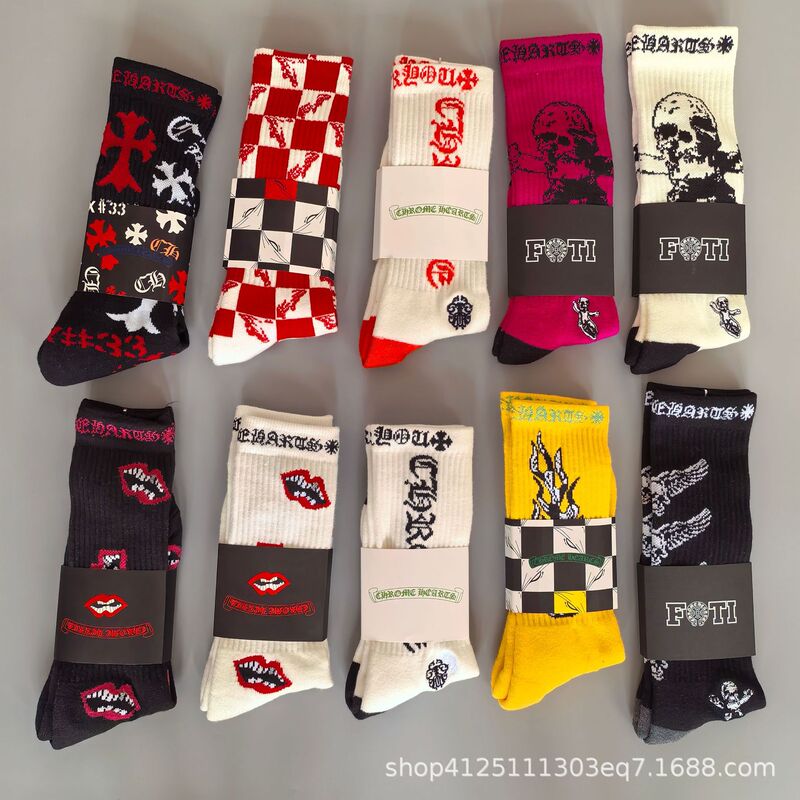 New Crow Love Socks Skull Wings Lightning Towel Bottom Sports Men's and Women's Couple Mid-Length Basketball Socks New Crow Love Socks Skull Wings Lightning Towel Bottom Sports Men's and Women's Couple Mid-Length Basketball Socks