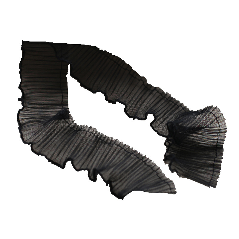 5CM de una sola capa órgano plisado accesorios de encaje hongo encaje princesa vestido de encaje accesorios cortina falda Barbie paño