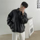 MYQ Leather Jacket Men's 2022 Spring New Fashionable Korean Style PU Leather Casual Lapel Baseball Jacket