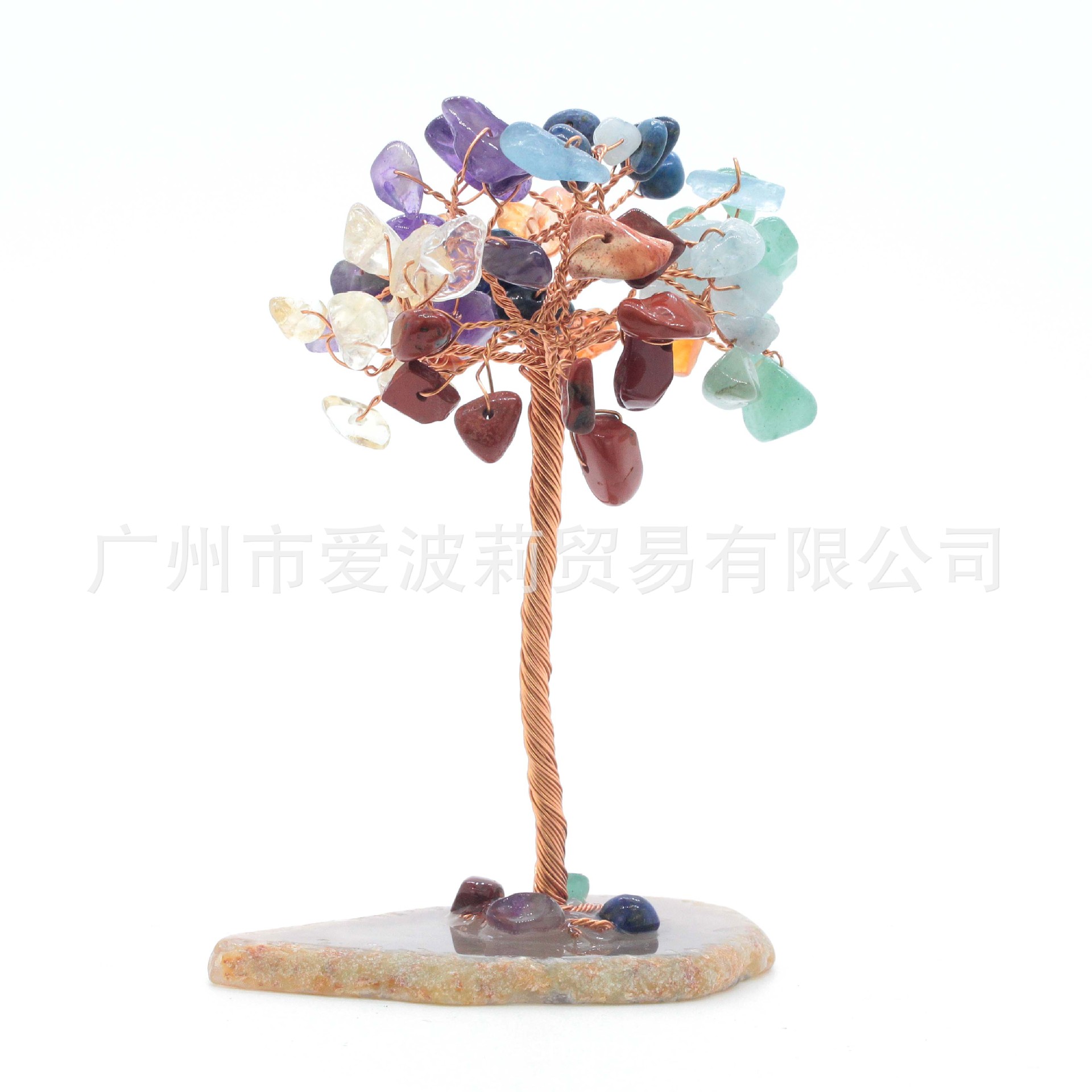 Cristal grava ágata pieza base fortuna árbol decoración hogar creativo artesanía decoración de escritorio