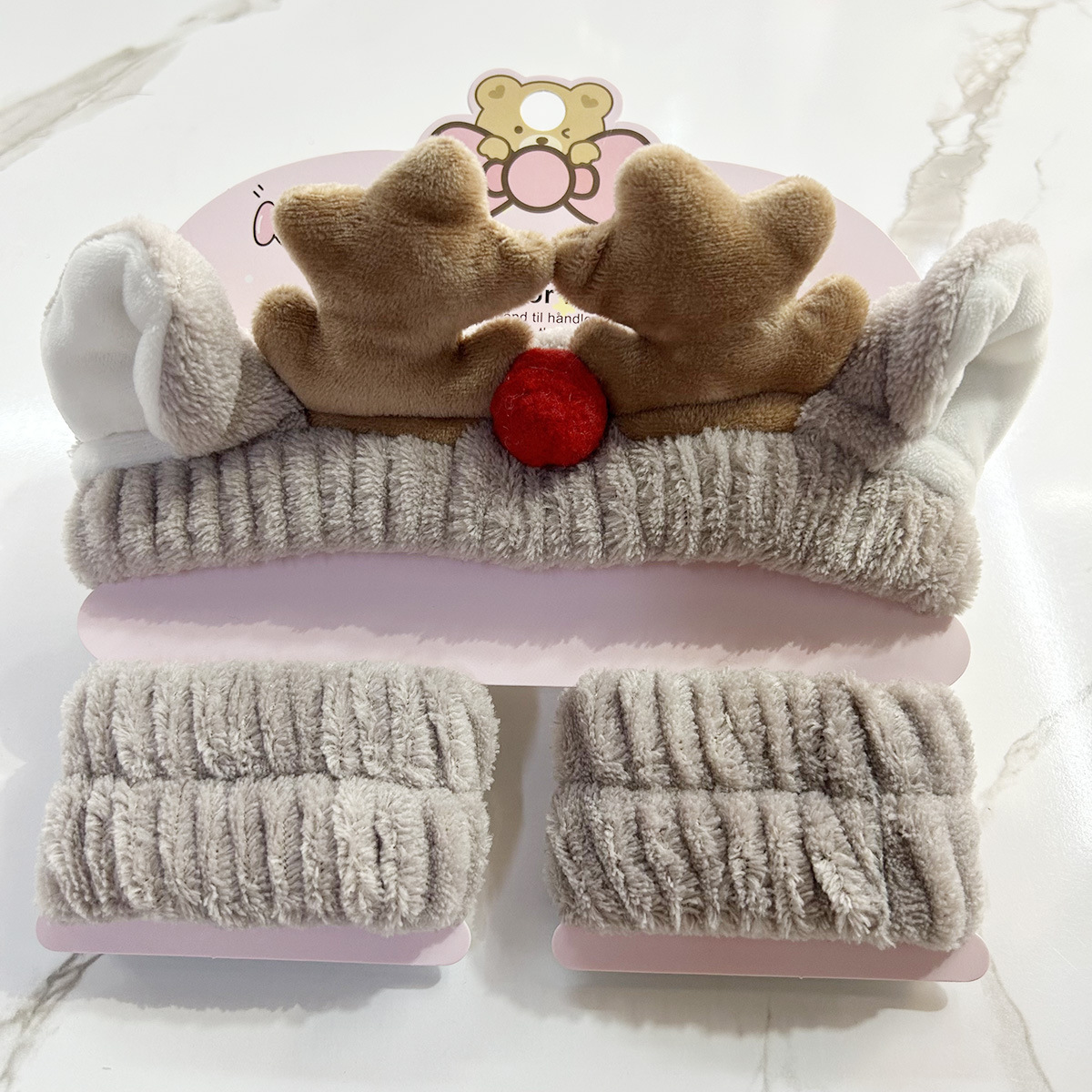 Banda de cabello de moda con tarjeta de papel dulce decoración de animales pequeños de peluche de lavado banda de cabello de dibujos animados correa de muñeca tridimensional