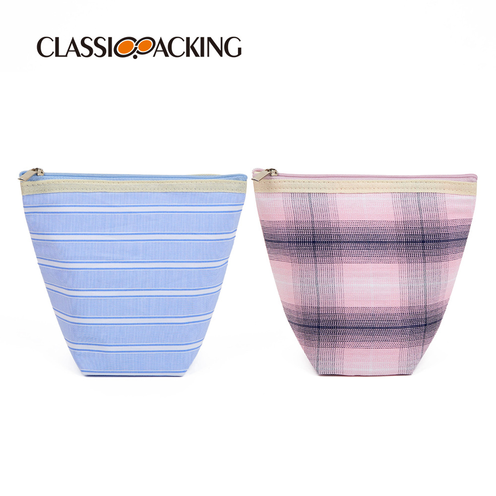 Japonés ins estilo monedero mini cremallera Portátil Bolsa de almacenamiento material a cuadros viaje lápiz labial bolsa de almacenamiento