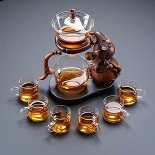 Source Manufacturer Automatic Tea Set Combination Home Office Glass Lazy Kung Fu Tea Making Artifact