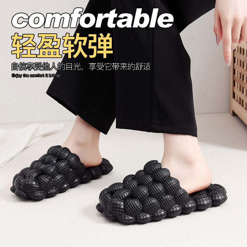 Venta al por mayor verano slip-on zapatillas burbuja lychee suave Fondo interior hogar cocina baño Baño zapatillas de mujer
