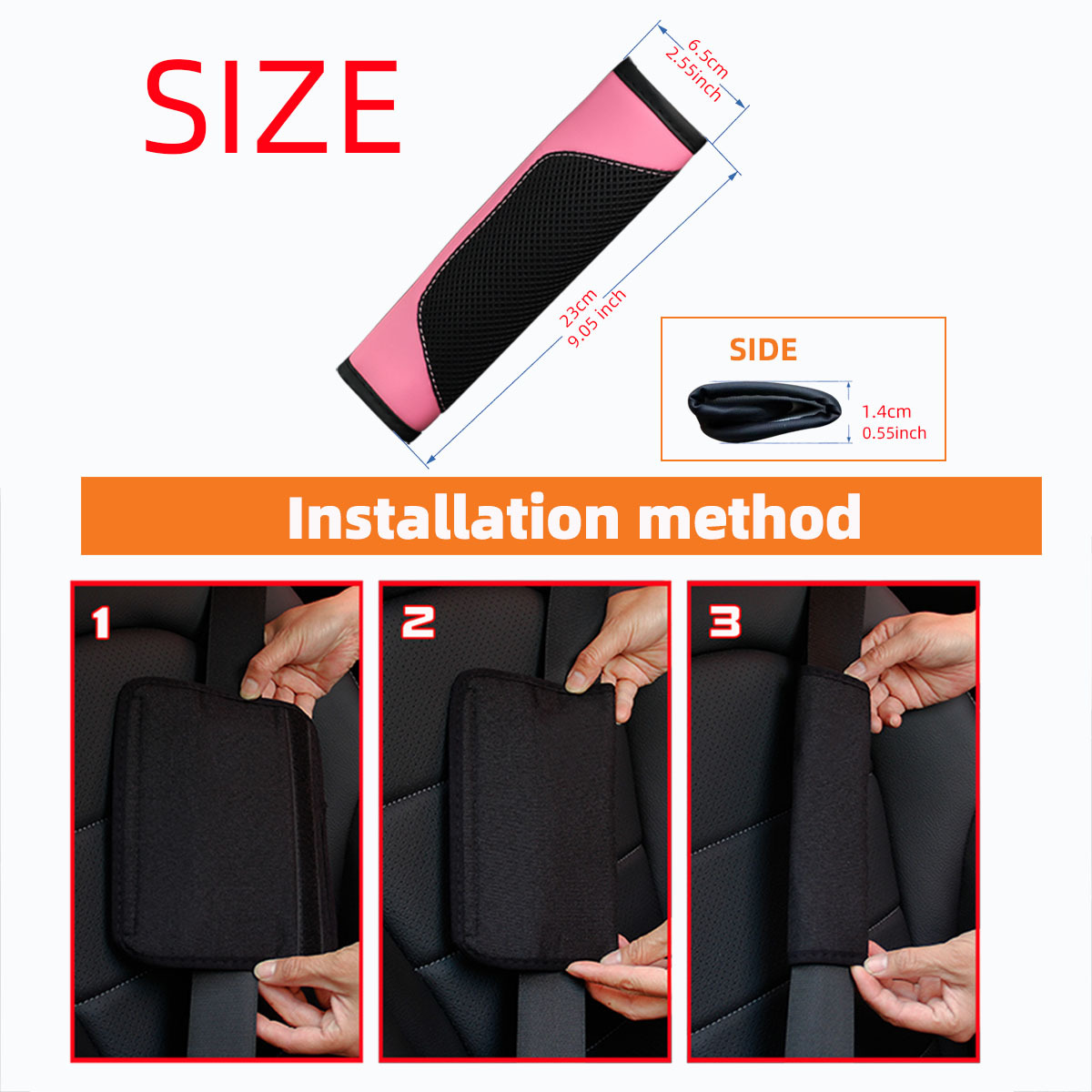 Pu Leather Three-Dimensional Breathable Mesh Shoulder Pads New Style Seatbelt Decoration Car Accessories Cross-Border E-Commerce Aliexpress