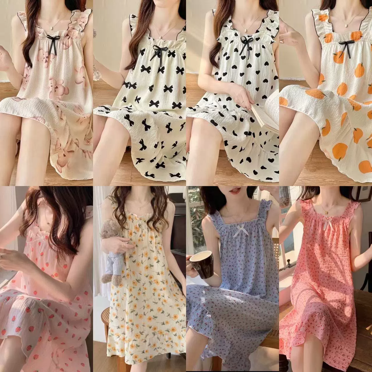 Pijama, long cute skirt for elementary school students, internet celebrity, lifting effect, mid-length, floral print, loose fit