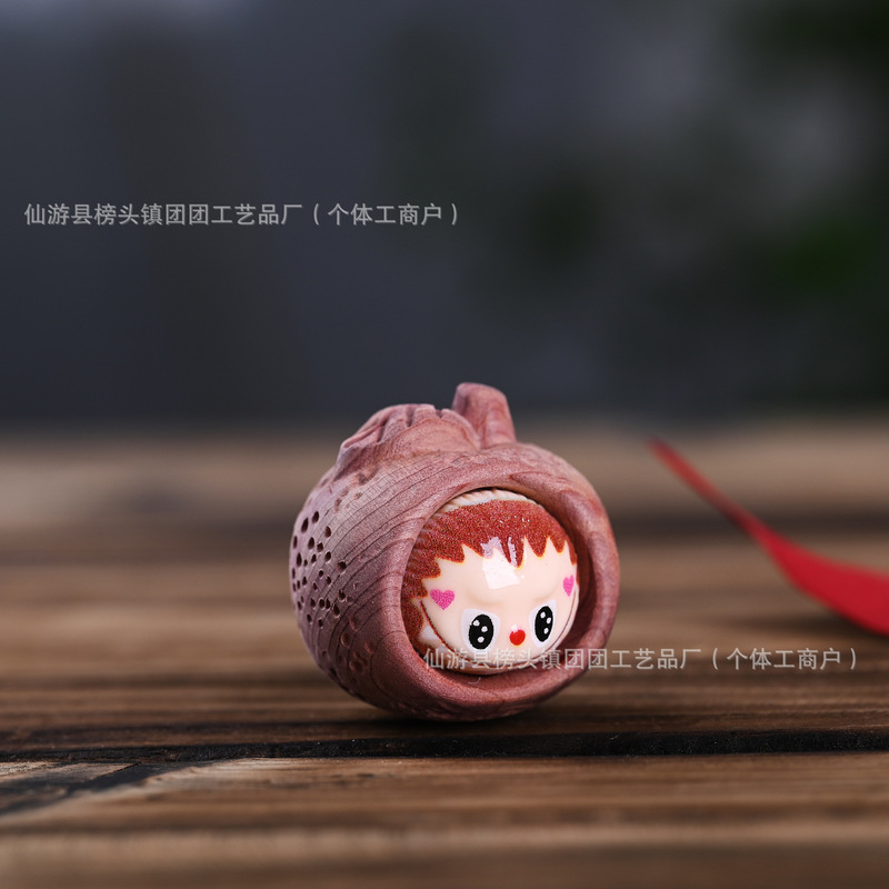 ゴールデンサンダルウッドカボチャラブブ文遊びブレスレットブレスレットファッションジュエリーアクセサリーホームオフィスデスクかわいい小さな装飾品|undefined