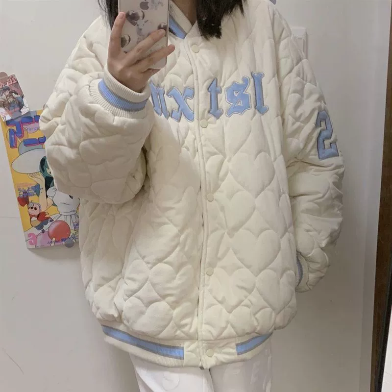 Tide, demi-season autumn Japanese baseball uniform for beloved, warm jacket for leisure