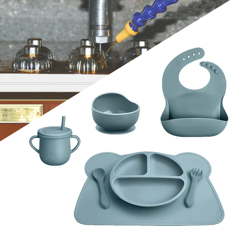 Sanxin personalizar el conjunto de alimentación de bebés, molde de acero tallado, diseño 3D, muestra de fábrica personalizada, molde abierto