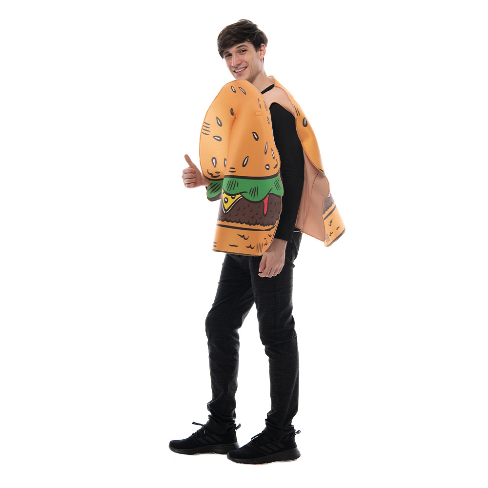 Disfraz de esponja compuesta para eventos deportivos escolares, fiestas, disfraces de hamburguesas, disfraces de ambiente de carnaval de bar._voghion.com