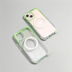 适用苹果17透明手机壳17promax渐变防摔气囊iphone15三合一磁吸壳