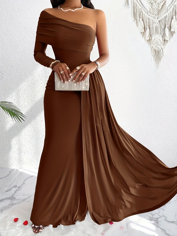 Flowy One Shoulder Asymmetrical Dress One Shoulder单肩连衣裙|undefined