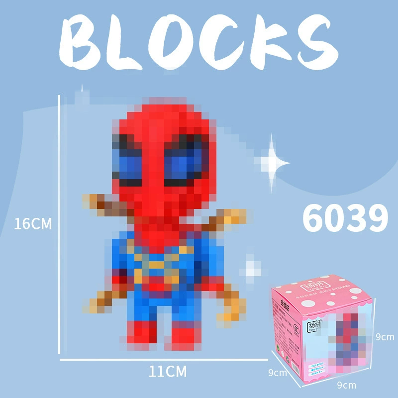 Cartoon Building Block Toy Set, Mini Constructor Doll, 9×9×9 cm, Assorted Character Designs